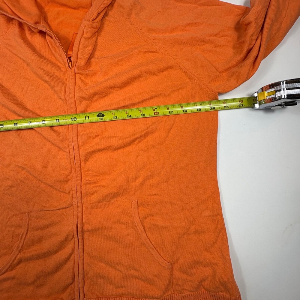 Lilly Pulitzer Orange 3/4 Sleeve Zip Hoodie Womens Large Coastal Preppy - Picture 4 of 8